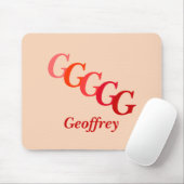 Tapis De Souris Mousepad - Initiale décalée et nom en rouge (Avec souris)