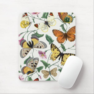 Tapis De Souris Mousepad Joli Papillon Vitntage Illustration