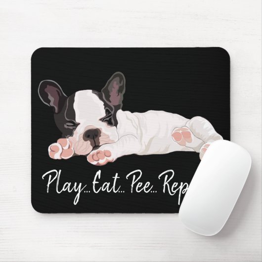 Tapis De Souris Mousepad Jouer Manger Pee Répéter/Furie Chiot (Avec souris)