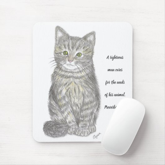 Tapis De Souris Mousepad Kitten gris (Avec souris)
