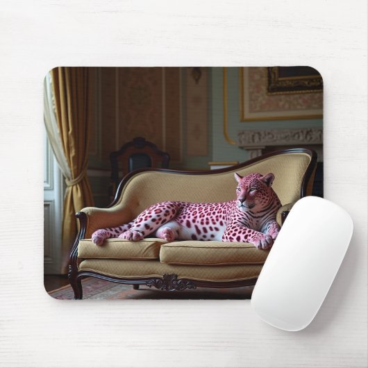 Tapis De Souris Mousepad léopard rose (Avec souris)
