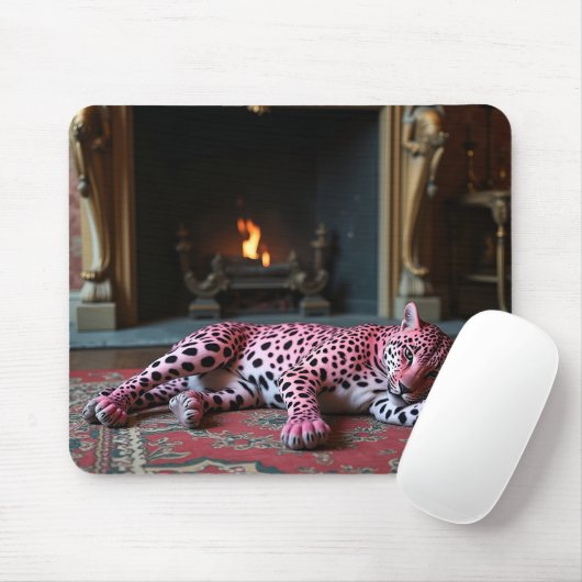 Tapis De Souris Mousepad léopard rose (Avec souris)