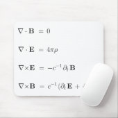 Tapis De Souris Mousepad, les équations de Maxwell, blanches (Avec souris)