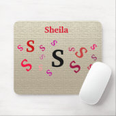Tapis De Souris Mousepad - Lettres mélangées avec nom (Avec souris)