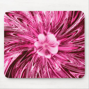Tapis De Souris Mousepad Lignes Abstraites Fleur pourpre
