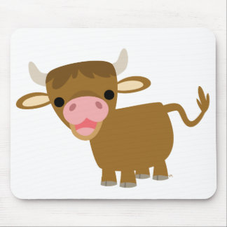 Tapis De Souris Mousepad mignon de boeuf de bande dessinée