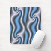 Tapis De Souris Mousepad moderne, abstrait, bleu, blanc, gris (Avec souris)