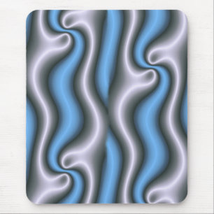Tapis De Souris Mousepad moderne, abstrait, bleu, blanc, gris