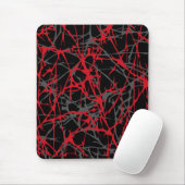 Tapis De Souris Mousepad moderne, abstrait, noir, rouge, gris (Avec souris)
