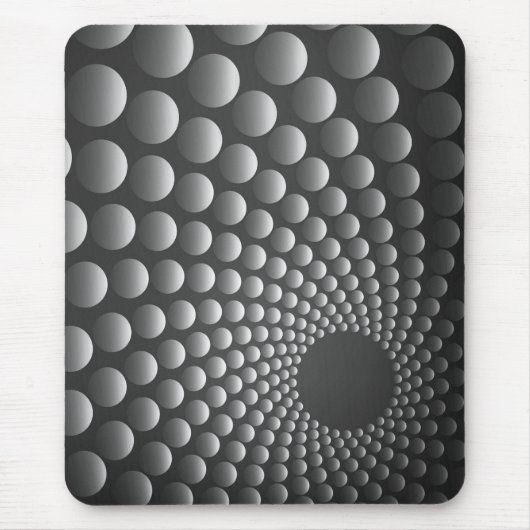 Tapis De Souris Mousepad moderne, noir, gris, abstrait, points (Devant)