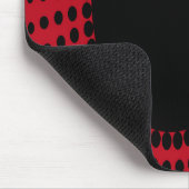 Tapis De Souris Mousepad moderne, noir, rouge, abstrait, points (Coin)