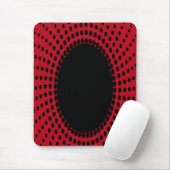Tapis De Souris Mousepad moderne, noir, rouge, abstrait, points (Avec souris)