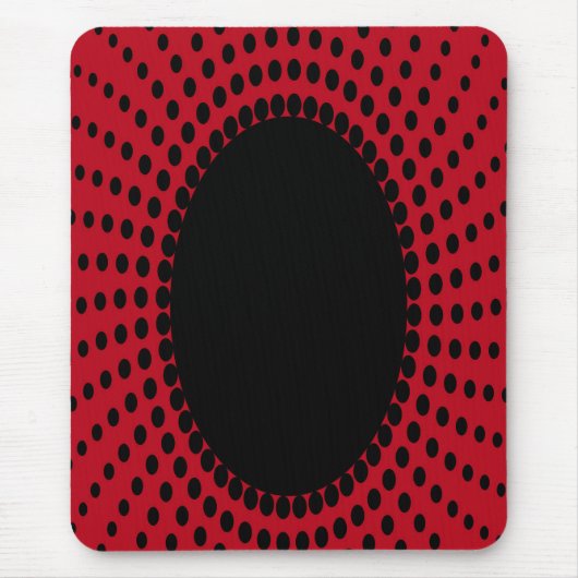 Tapis De Souris Mousepad moderne, noir, rouge, abstrait, points (Devant)