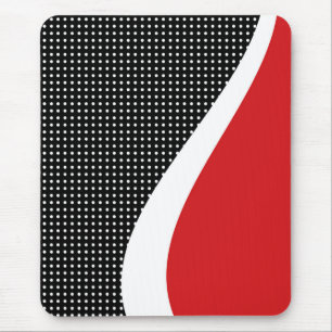 Tapis De Souris Mousepad moderne, noir, rouge, blanc, abstrait, po
