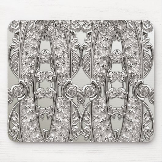 Tapis De Souris Mousepad moderne orné d'argent (Devant)