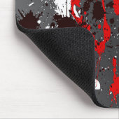 Tapis De Souris Mousepad moderne, résumé, noir, rouge, gris, blanc (Coin)