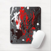 Tapis De Souris Mousepad moderne, résumé, noir, rouge, gris, blanc (Avec souris)