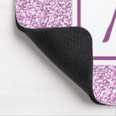 Tapis De Souris Mousepad monogramme rose sur mesure (Coin)