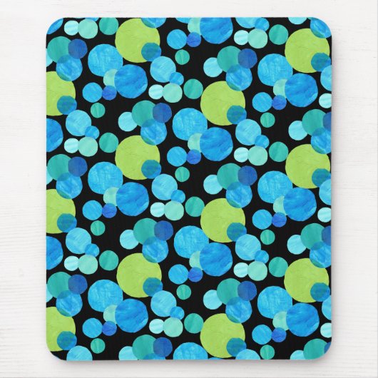 Tapis De Souris Mousepad, Motif des Lunes Bleues (Devant)