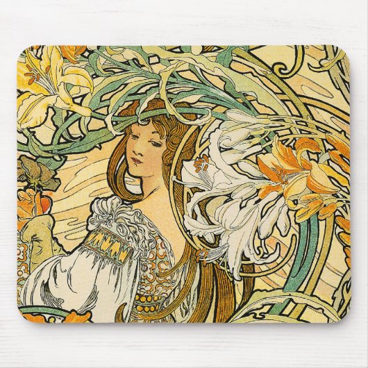 Tapis De Souris Mousepad : Mucha - Langue des Fleurs (Devant)
