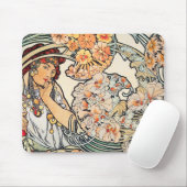 Tapis De Souris Mousepad : Mucha - Langue des Fleurs (Avec souris)