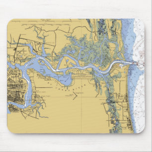 Tapis De Souris Mousepad nautique de diagramme de Jacksonville FL