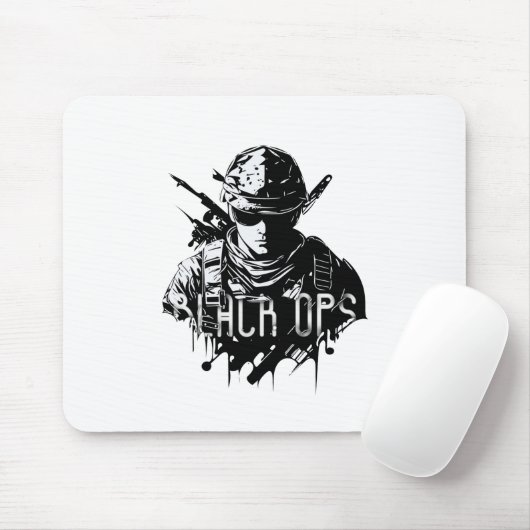 Tapis De Souris Mousepad noir et blanc (Avec souris)