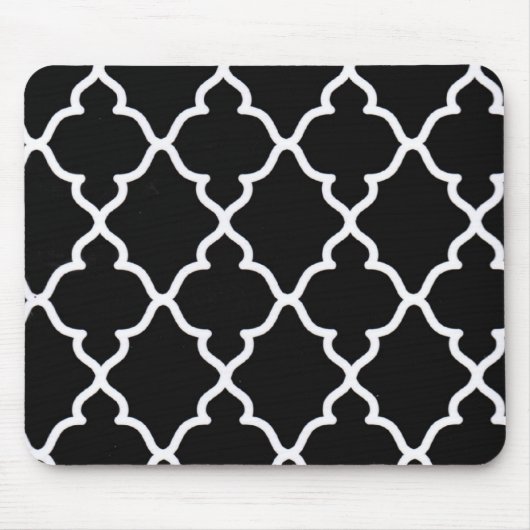 Tapis De Souris Mousepad noir et blanc de treillis… (Devant)