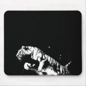Tapis De Souris Mousepad noir et blanc Tiger Pop Art (Devant)