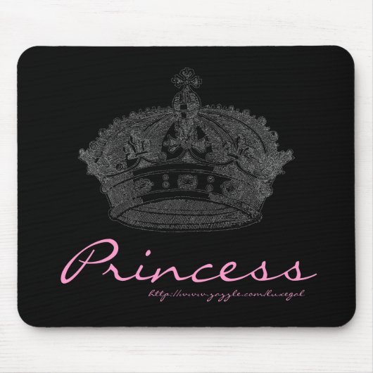 Tapis De Souris Mousepad noir/rose de couronne (Devant)