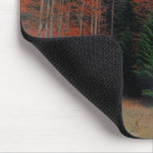 Tapis De Souris Mousepad Octobre Forêt Rouge Vert (Coin)