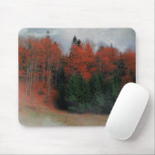 Tapis De Souris Mousepad Octobre Forêt Rouge Vert (Avec souris)