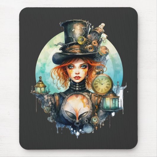 Tapis De Souris Mousepad Olhar do Tempo Steampunk (Devant)