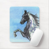 Tapis De Souris Mousepad-Ombres de cheval de Saddlebred de bleu (Avec souris)