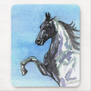 Tapis De Souris Mousepad-Ombres de cheval de Saddlebred de bleu