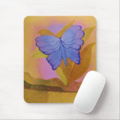 TAPIS DE SOURIS MOUSEPAD, PAPILLON BLEU (Avec souris)