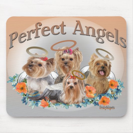 Tapis De Souris Mousepad parfait de 4 anges de Yorkie (Devant)
