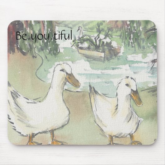 Tapis De Souris Mousepad "Paris/Duck Parc" Sketch Aquarelle (Devant)