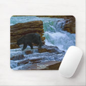 Tapis De Souris Mousepad, partisan de la faune de l'ours noir (Avec souris)