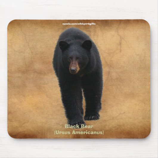 Tapis De Souris Mousepad, partisan de la faune de l'ours noir (Devant)