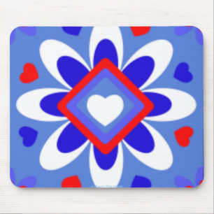 TAPIS DE SOURIS MOUSEPAD PATRIOTIQUE - FLEURS CARDIAQUES DESIGNER