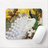 Tapis De Souris Mousepad : Peacocks blancs et bleus (Avec souris)