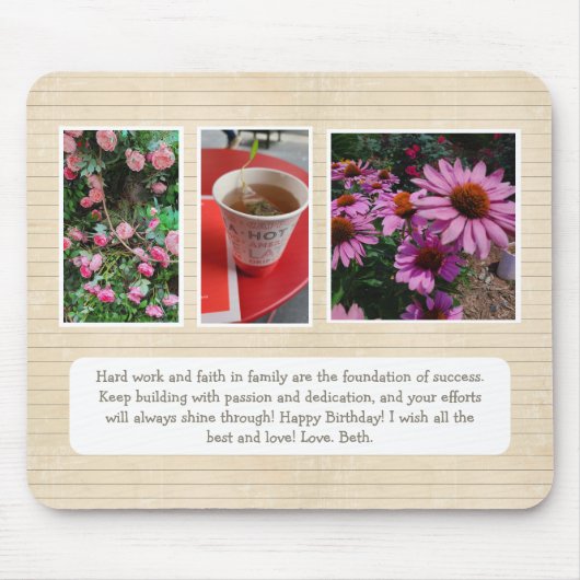 Tapis De Souris Mousepad personnalisé avec photos et message (Devant)
