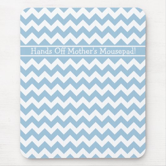Tapis De Souris Mousepad personnalisé, Chevrons bleu et blanc (Devant)