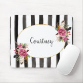 Tapis De Souris Mousepad personnalisé floral d'aquarelle (Avec souris)