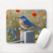 Tapis De Souris Mousepad petit oiseau bleu (Avec souris)