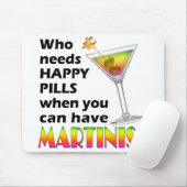 Tapis De Souris Mousepad - pilules heureuses des martini v. (Avec souris)