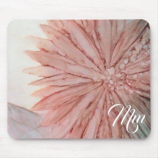 Tapis De Souris Mousepad "Pinkish Floral Peinture" (Devant)