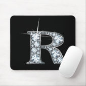 Tapis De Souris Mousepad "R" Diamond Bling (Avec souris)
