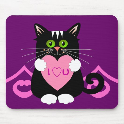Tapis De Souris Mousepad romantique avec le chat (Devant)